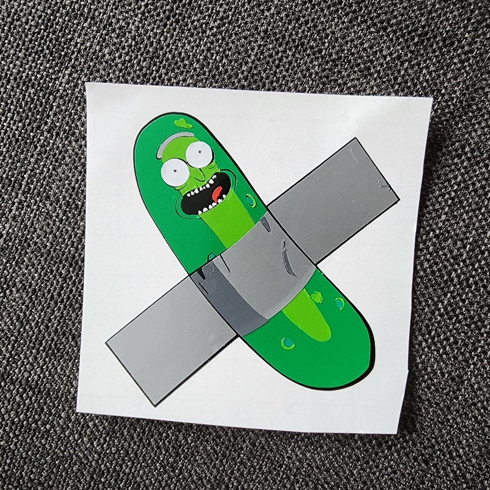 Pickle Rick & Morty Vinyl Sticker - Handmade
